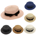 Korean Summer Men's and Women's Top Hats Straw Hats Sunshade Sunscreen Hats Beach Vacation Travel Hat.