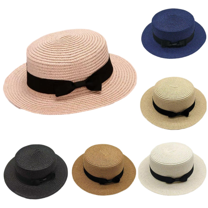 Korean%20Summer%20Men's%20and%20Women's%20Top%20Hats%20Straw%20Hats%20Sunshade%20Sunscreen%20Hats%20Beach%20Vacation%20Travel%20Hat%20-%20Image%202