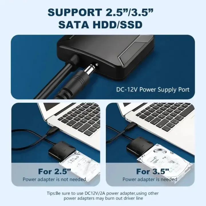 SATA%20to%20USB%203.0%20Cable%20SATA%20III%20Hard%20Drive%20Adapter%20Converter%20for%202.5"%203.5"%20SSD%20HDD%20Hard%20Drive%20Disk%20with%2012V/2A%20Power%20Adapterer%20-%20Image%202