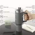 Stainless Steel 40oz Coffee Mug Personalized Tumbler with Handle Lid Straw Vacuum Thermos Cup 40oz. 