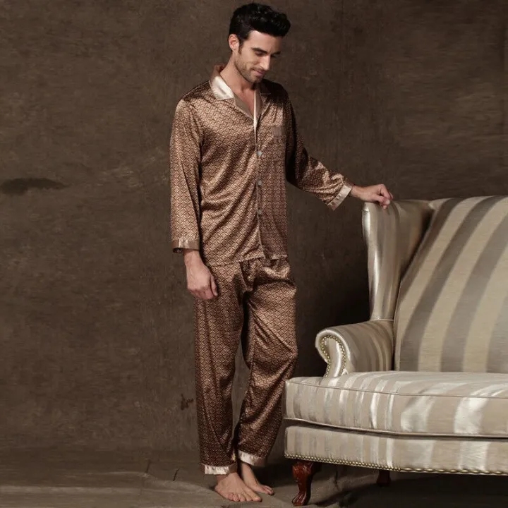 2026%20High%20Quality%20Vintage%20Style%20Luxury%20Pajama%20Set%20for%20Men%20Spring%20Satin%20Long-sleeved%20Sleepwear%20Pajamas%20Pyjama%20Pijamas%20for%20Men%20Pjs%20-%20Image%203