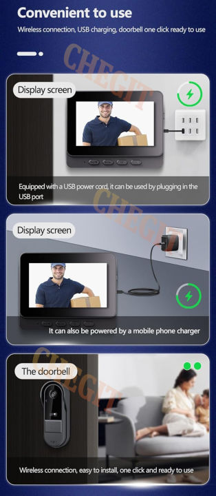 Wireless%20Wifi%20Doorbell%20Camera%201080P%20Video%20Intercom%20Doorbell%20Waterproof%204.3in%20IPS%20Screen%20Home%20Security%20Door%20Bell%20IR%20Night%20Vision%20-%20Image%206