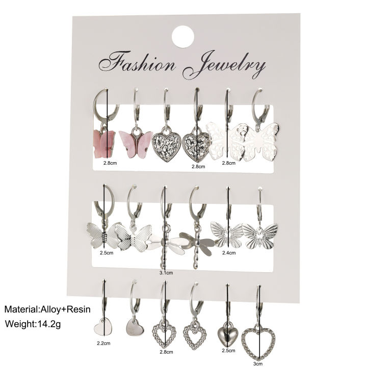 9%20Pcs%20Cute%20Butterfly%20Heart%20Drop%20Earrings%20Set%20Fashion%20Gold%20Silver%20Color%20Girls%20Geometric%20Metal%20Acrylic%20Earrings%202024%20Jewelry%20%20-%20Image%206