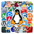 25pcs Development Stickers Programming JS Docker Html Application Geek Hacker DIY Decorative Decal for Laptop Phone Luggage Waterproof. 