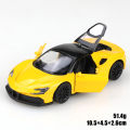 (Bagged) 1:43 die-cast metal car, imitation SF90 pullback racing car, alloy car model, three doors that can be opened, boy's toy. 