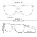 BARCUR Natural Wooden Sunglasses Polarized Mens Sun Glasses Black Walnut Eyewear UV400 Protection. 