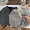 Children's Spring Autumn Long-sleeved T-shirt Boys Girls Korean Striped T Children's Warm Bottoming Shirt Baby Simple Top.