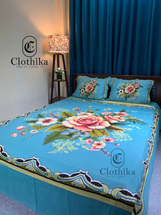 New Design Luxury Panel Bedsheet king size(8feet×7.5feet) with 2 standard size pillows cover for home decorations.