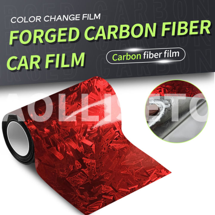 Electroplated Red Forged Glass Automobile Carbon Fiber High Gloss Car Sticker Vinyl for Motorcycle Car Film Wrap Passat Nms F07
