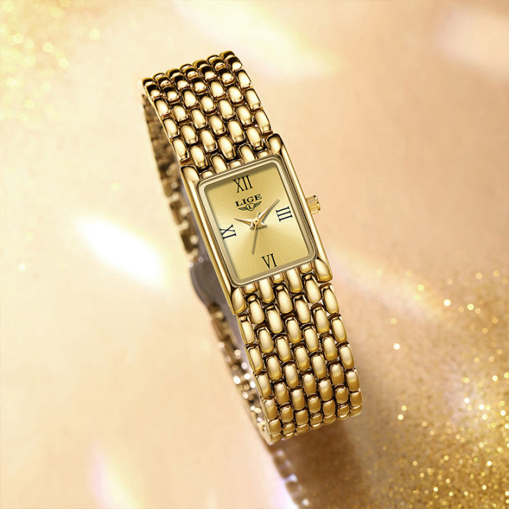 LIGE%202026%20Fashion%20New%20Gold%20Women's%20Watch%20Luxury%20Quartz%20Watch%20Stainless%20Steel%20Bracelet%20Retro%2030M%20Waterproof%20Watches%20Women%20Reloj%20-%20Image%205