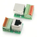 1Pcs Welding Free Data Adapter Board Female Socket Guide Rail Installation Terminals Connector RJ45 Network Port Terminal Block. 