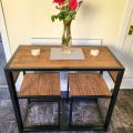 Small Dining Table 2 Chairs Kitchen Furniture Set Space Saving Breakfast Table Customized. 