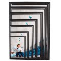 4R (4 x 6 inch) size  Photo Frame Black with Silver Line photo frames at wholesale price.........picture can be hung on the wall & freestanding Fiber Frames. 
