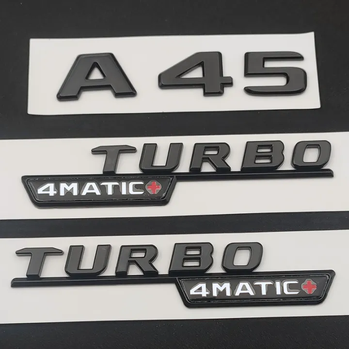 Small 4matic Sticker 3d ABS Black Logo A45 Emblem Letters Car Trunk Fender Side Badge Turbo ...