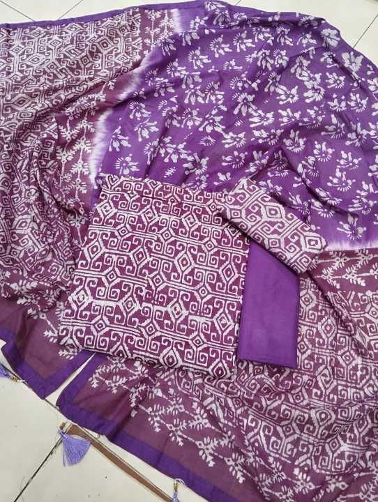 Best quality new exclusive design and fashionable vegetable batik three piece dress