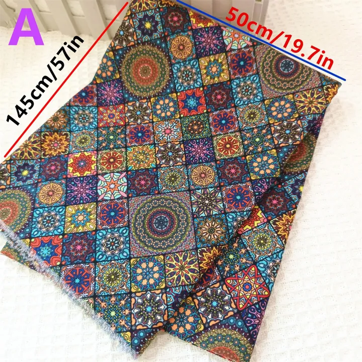 1pc%2050*145cm/19.7*57in%20Sewing%20Fabric%20Bohemian%20Style%20Mandala%20100%25%20Cotton%20Printed%20Boho%20Clothes%20DIY%20Doll%20Dresses%20Handmade%20Patchwork%20-%20Image%204