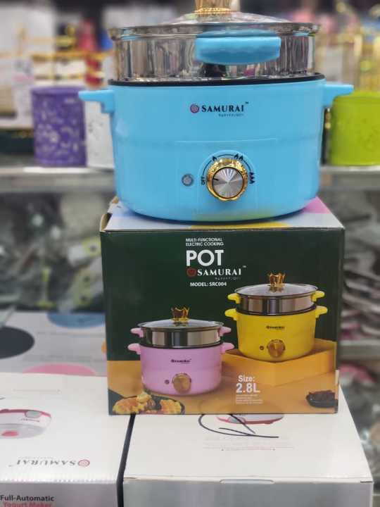 SAMURAI%20Multi-Function%20Electric%20Cooking%20Pot%202.8L%20%7C%20Steamer,%20Noodles,%20Hot%20Pot%20&%20Rice%20Cooker%20%7C%20Crown%20Lid%20Design%20-%20Image%204
