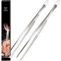 LMETJMA 2Pcs Kitchen Tweezers Heavy Duty Stainless Steel Food Tongs Chef Cooking Tweezers For BBQ Grilling Cooking JT349. 