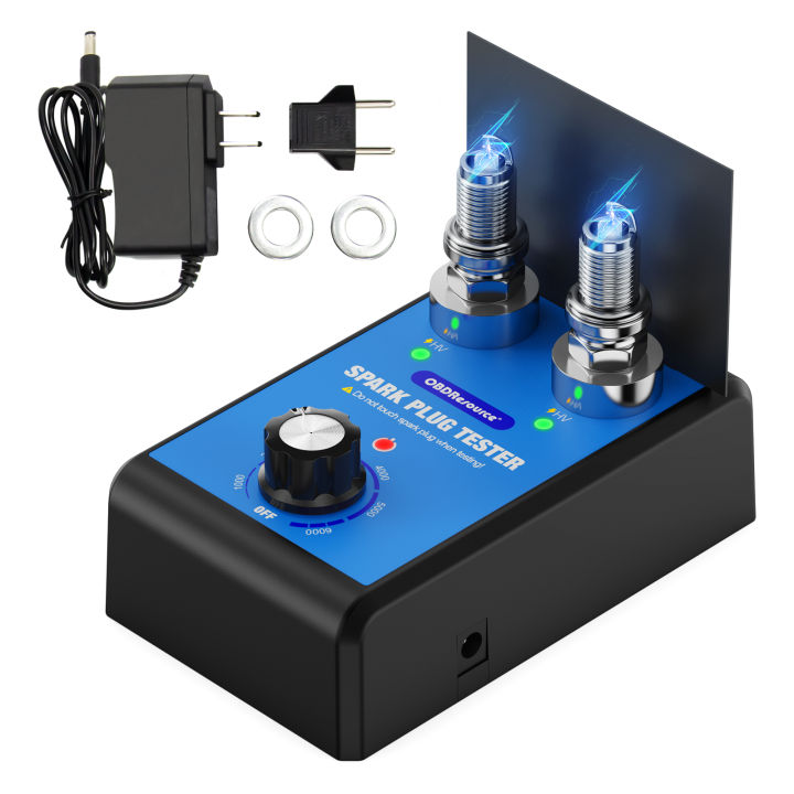 Spark Plug Tester Double hole Diagnostic Tool With Baffle 12V Car Spark Tester 0-6000rpm Auto Engine Ignition Detector Tools