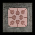Heart and Round Candy Shape Silicone Lollipop Mold 8 Cavity. 