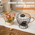 Metal Coffee Capsule Holder for Nespresso,20 Cups for K Cup Coffee Pod Organizer,Bar Storage Box,Fruit Basket,Coffee Accessories.