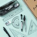 8-in-1 Mathematical Geometry Kit with Compass Ruler and Protractor, Essential for The Start of School Season. 