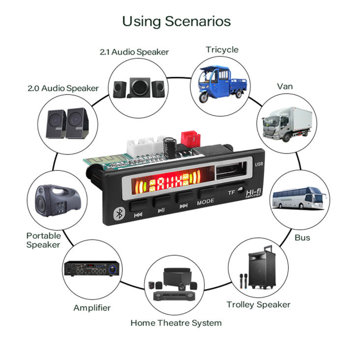 KEBIDU%20Bluetooth%205.0%20MP3%20WMA%20Decoder%20Board%20Wireless%20Car%20Radio%20Module%20DC%2012V%20MP3%20Player%20USB%20TF%20FM%20Car%20Music%20Player%20Accessories%20-%20Image%205