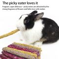6pcs Rabbit Chew Sticks Mixed Natural Flower Chew Toys Treats For Rabbits Bunny Chinchilla Guinea Pig Hamster Molar Snacks. 