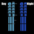 18Pcs/set Car Luminous Door Window Lift Button Stickers Car Windows Control Panel Decals Car Interior Sticker Auto Accessories.