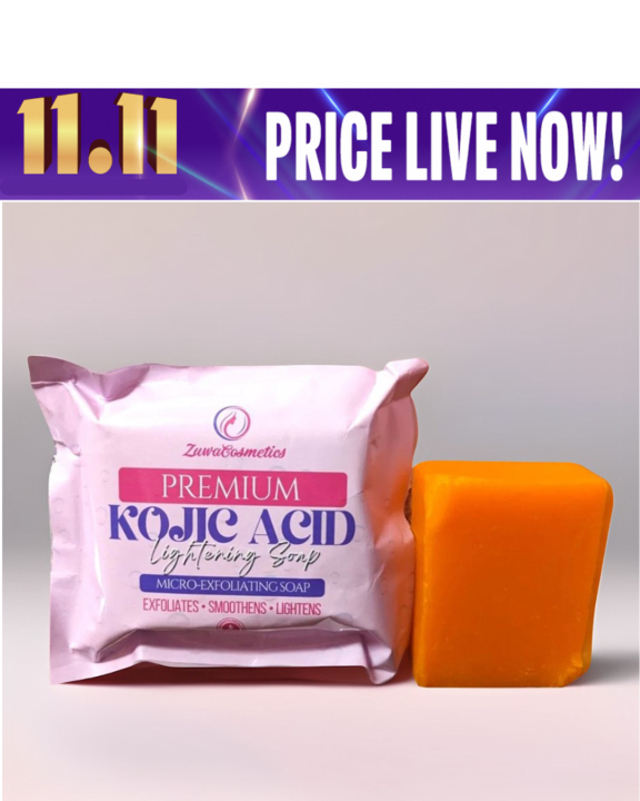 Premium Kojic Acid Soap by Zuwa Cosmetics, Exfoliates, Smoothens, Lightens - 135 gm