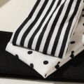 3Pcs Black & White Polka Dot Striped Elastic Headbands For Women Soft Stretchy Hair Accessory For Yoga Fitness Travel Daily Life.