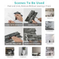 KUUJOJO Self-adhesive faux marble tile decorative wall stickers for kitchen, bathroom, living room, dining room and more.. 