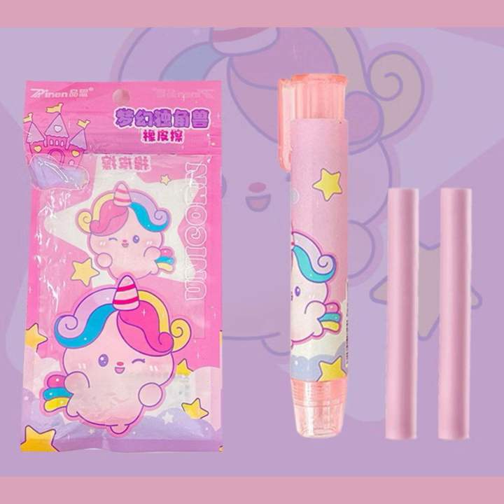 3pcs%20Set%20Cute%20Design%20Mechanical%20COLOR%20LEAD%20Eraser%20Pen%20-%20Image%202