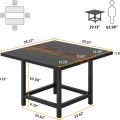 Dining Table, Rustic Square Kitchen Table for 4 Person, Customizable(Customized). 