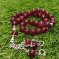 Anari Yaqoot Rubi Jade Stone Tasbeeh 33 Round Beads 10mm Size | Original Yaqoot Stone Tasbih. 