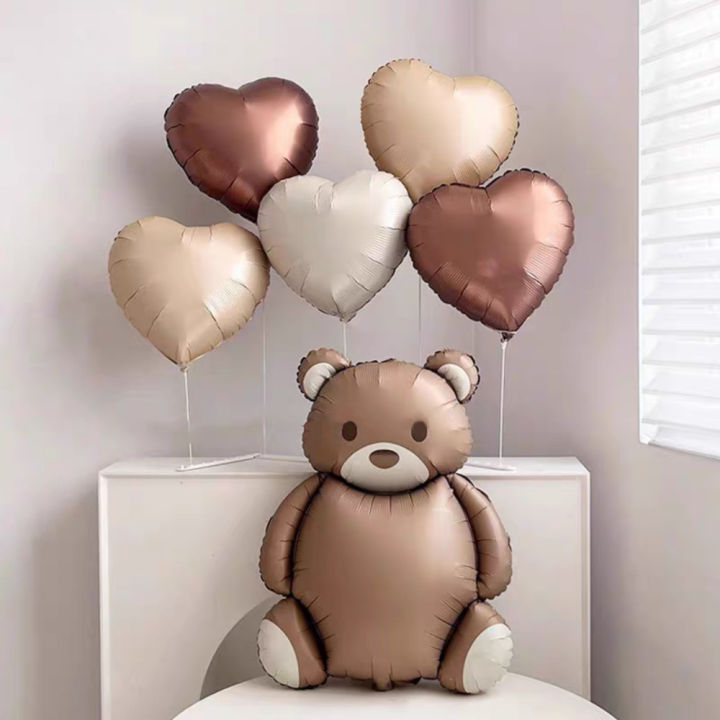 6Pcs%20matte%20frosted%20brown%20bear%20aluminum%20film%20balloons%20retro%20caramel%20cream%20white%20love%20balloons%20birthday%20party%20festival%20celebration%20-%20Image%202
