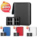4-Pocket Card Binder (400 Cards) – Carbon Fiber PU, Black/Blue​​  Professional storage for  TCG & gaming cards. Collector's. 