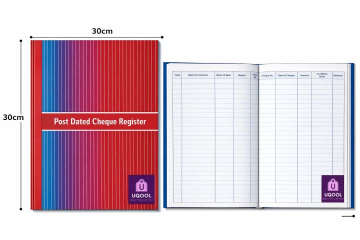 Cheque Register. Front Post Dated Cheque Register A4 | Daraz.lk