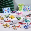 30Pcs a set 3D DIY Puzzles Toys Mini Aircraft Tanks Animal Dinosaur Model Paper Jigsaw Puzzles for Kids Early Educational Toy.