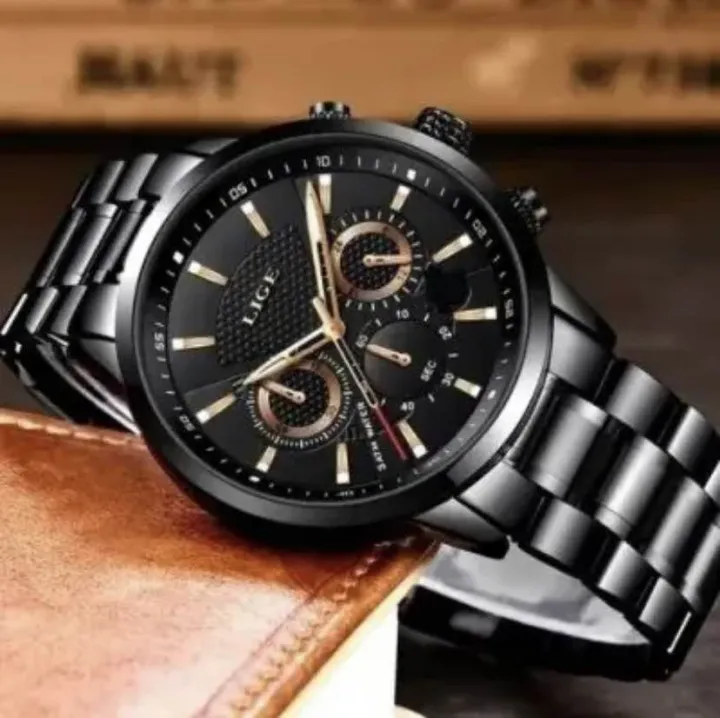 New%20Luxury%20Premium%20Black%20Stainless%20Steel%20Chain%20Quartz%20Analog%20Wrist%20Watch%20For%20Men%20Gents%20Boys%20Black%20LIGE%20-%20Image%204