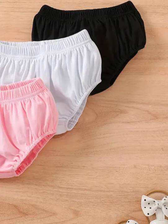 3pcs%20baby%20solid%20color%20comfy%20shorts%20casual%20elastic%20waist%20bloomers%20infant%20toddler%20girls%20bottoms%20for%20summer%20-%20Image%204