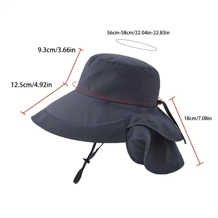 Sun%20Hat%20Wide%20Brim%20Shawl%20Ponytail%20Bucket%20Hat%20For%20Women%20Packable%20Extra%20Large%20Outdoor%20Fishing%20Hiking%20UV%20Protection%20Bonnet%201PC%20-%20Image%205