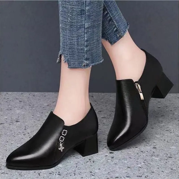 Botas%20Femininas%20Women%20Cute%20Black%20Patent%20Leather%20Comfort%20Slip%20on%20Ankle%20Heel%20Boots%20Lady%20Cool%20Spring%20Autumn%20Elegant%20Heel%20Shoes%20A242%20-%20Image%203