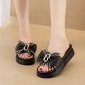 New Lace Bow Open Toe Flat Summer Slipper For Women By Chapals.np. 