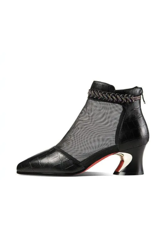 Botas%20Femininas%20Women%20Fashion%20Mesh%20Breathable%20Black%20Patent%20Leather%20Ankle%20Boots%20Lady%20Classic%20Beige%20Back%20Zip%20Autumn%20Shoes%20A235%20-%20Image%204