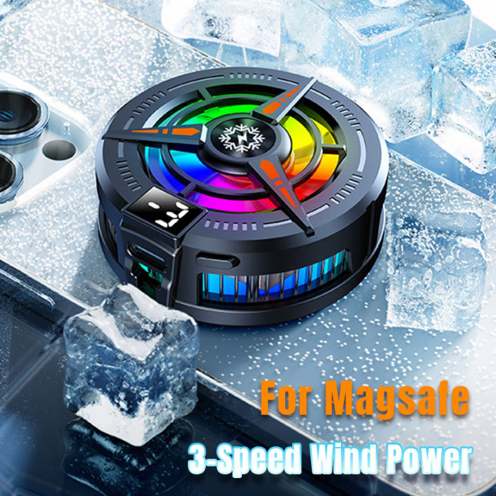 Iphone Magsafe Radiator 3-Gear Adjustable Fan Mobile Phone Cooler Magnetic Suction Back Clip ...