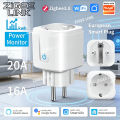 WiFi or Zigbee3.0 Smart Plug 16A/20A EU Smart Socket With Power Monitor Timing Smart Life Support Tuya Alexa  Home Yandex. 