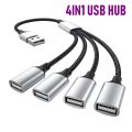 1 In 3 Out USB Type C HUB Car Usb Splitter Cable Multifunction Adapter Cord Charging Cable 4 Port for iPhone Android Smart Phone.
