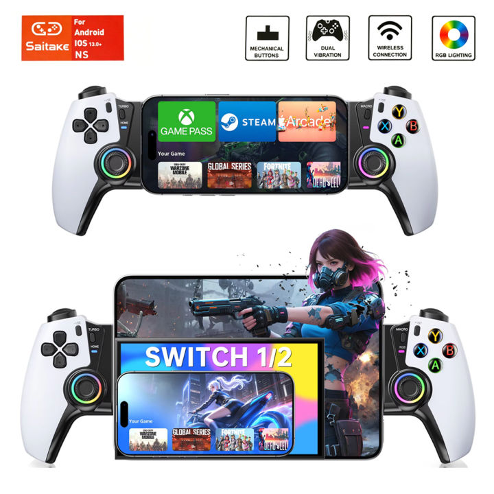 STK-7011 For Switch 2/switch/OLED With Hall Joystick One-Piece Handheld Mobile Phone Controller for iPhone Android