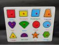 Wooden Puzzle Shapes Board With Colour. 